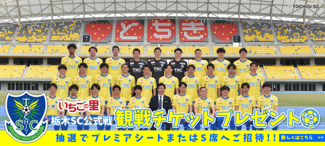 栃木sc公式戦観戦チケットプレゼントキャンペーン いちごの里 栃木県小山市にあるいちご狩りのできるスローライフリゾート 栃木sc公式戦観戦チケットプレゼントキャンペーン いちごの里 栃木県小山市にあるいちご狩りのできるスローライフリゾート